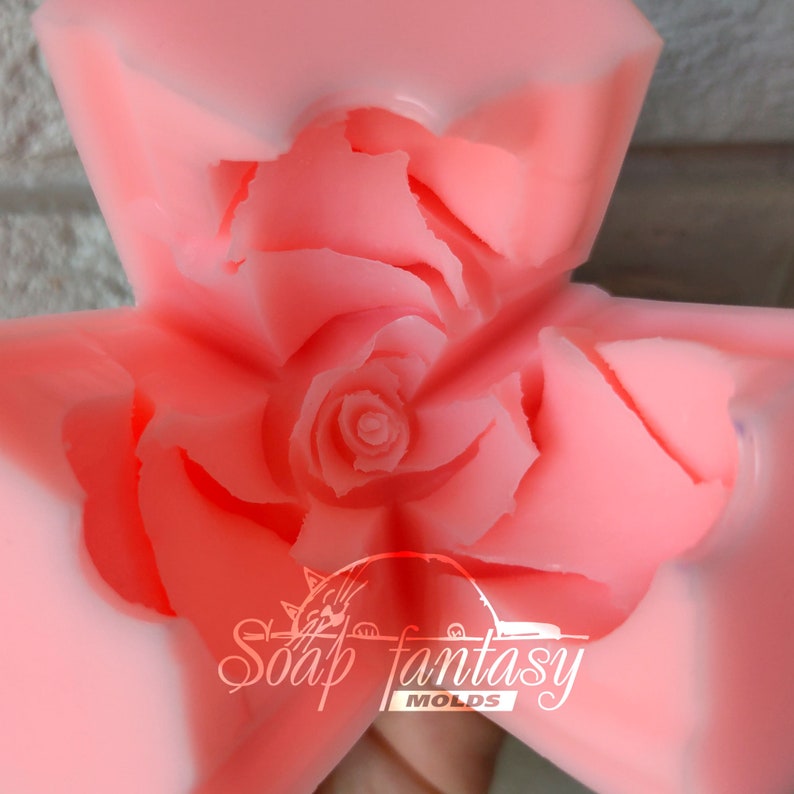 Rose "Sapphire" Silicone Soap Mold - for soap making, Craft & Hobby image 3