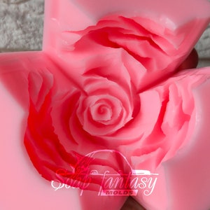 Big rose "Orange Queen" flower silicone soap mold (candle mold, resin mold) for soap making and candle making.