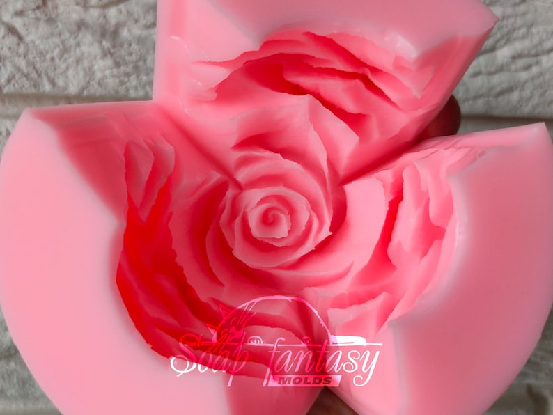 Big rose "Orange Queen" flower silicone soap mold (candle mold, resin mold) for soap making and candle making.
