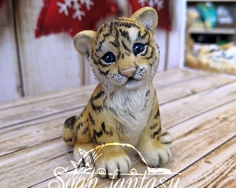Cute tiger cub Silicone soap mold, candle mold for Craft & Hobby