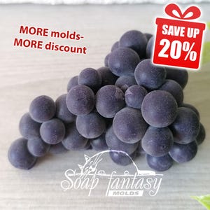 Molde de silicone para sabonete em formato de cacho de uvas - ideal para fabricação de sabonetes, velas, artesanato e hobbies.
