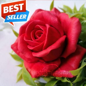 Big rose &quot;Lady In Red&quot; Silicone Soap Mold - Handmade, Custom for Crafts & Hobby