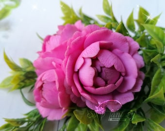 BIG Peony triplet "Sweet Harmony" Silicone Soap Mold - for soap making, Craft & Hobby