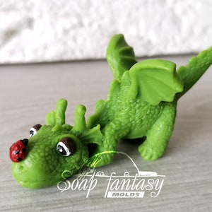 Little Emerald dragon silicone soap mold - for soap making (Made of high quality silicone)