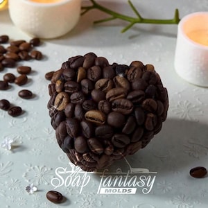 Coffee heart Silicone Soap Mold - for soap making, Craft & Hobby