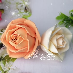 Stampo per sapone a forma di rosa – Stampo in silicone 3D a forma di fiore per sapone, candele, cera fusa, design floreale realistico – Rosa “Annette” immagine 10
