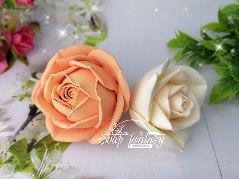 Stampo per sapone a forma di rosa – Stampo in silicone 3D a forma di fiore per sapone, candele, cera fusa, design floreale realistico – Rosa “Annette” immagine 10