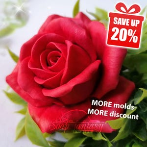 Stampo in silicone personalizzato Grande rosa "Lady In Red" - Stampi per sapone, stampi per candele per fai da te e artigianato