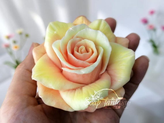 Large Rose Silicone Mold, 3D Rose Soap Mold, Candle Mold, Floral Wax Melt Mold, Large Flower Silicone Mold for Soap Making "Orange Queen"
