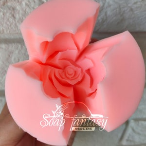 Rose "Sapphire" Silicone Soap Mold - for soap making, Craft & Hobby image 5