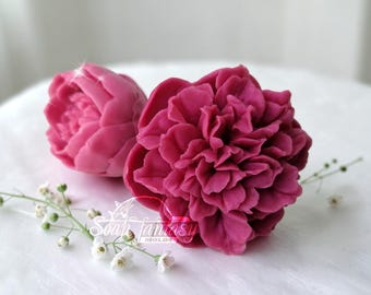 Peony Flower Mold, Peony Silicone Mold, 3d Flower Soap Molds, Peony Candle Mold - Silicone Soap Mold "Evening Dream"