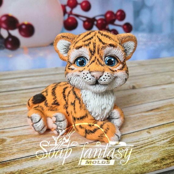 Tiger Cub Silicone Soap Mold for Soap Making made of High Quality Silicone.  