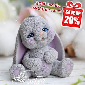 Custom silicone mold "Pooh" Bunny  - Soap Molds, Candle Molds for DIY & Crafts