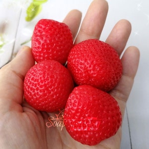 Big strawberries Silicone Soap Mold - Handmade, Custom for Crafts & Hobby