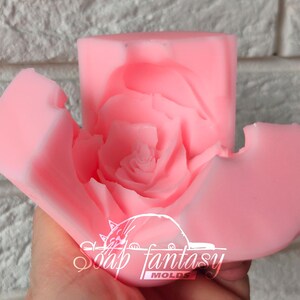 Stampo per sapone a forma di rosa – Stampo in silicone 3D a forma di fiore per sapone, candele, cera fusa, design floreale realistico – Rosa “Annette” immagine 14