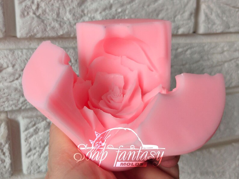 Stampo per sapone a forma di rosa – Stampo in silicone 3D a forma di fiore per sapone, candele, cera fusa, design floreale realistico – Rosa “Annette” immagine 14
