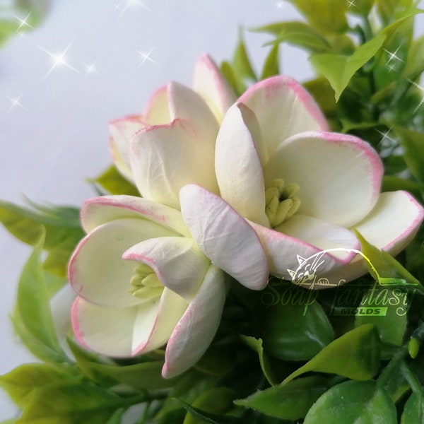 Freesia White triplet flower silicone soap mold - for soap making (Made of high quality silicone)