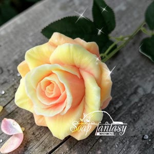 Large Rose Silicone Mold, 3D Rose Soap Mold, Candle Mold, Floral Wax Melt Mold, Large Flower Silicone Mold for Soap Making "Orange Queen" image 3