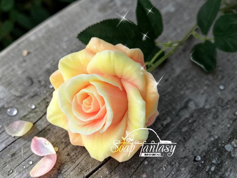Large Rose Silicone Mold, 3D Rose Soap Mold, Candle Mold, Floral Wax Melt Mold, Large Flower Silicone Mold for Soap Making "Orange Queen" image 3