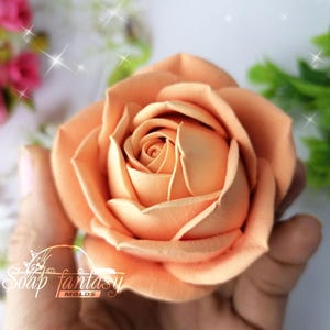 Stampo per sapone a forma di rosa – Stampo in silicone 3D a forma di fiore per sapone, candele, cera fusa, design floreale realistico – Rosa “Annette” immagine 11