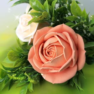Stampo per sapone a forma di rosa – Stampo in silicone 3D a forma di fiore per sapone, candele, cera fusa, design floreale realistico – Rosa “Annette” immagine 13