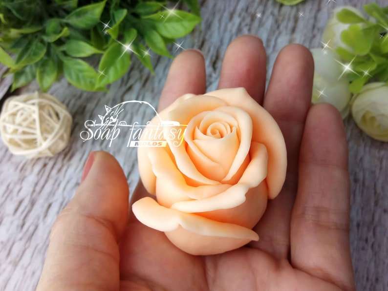 Rose "Sapphire" Silicone Soap Mold - for soap making, Craft & Hobby image 2