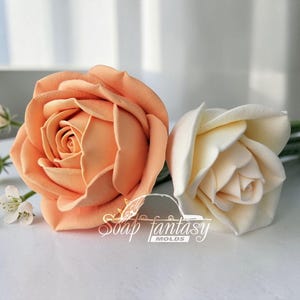 Stampo per sapone a forma di rosa – Stampo in silicone 3D a forma di fiore per sapone, candele, cera fusa, design floreale realistico – Rosa “Annette” immagine 8