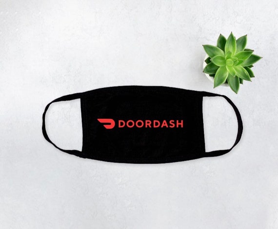 Doordash Black Red Face Mask Washable Breathable 100 Cotton Etsy