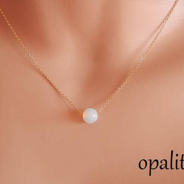 Bridesmaid gift moonstone necklace gold Dainty gold necklace Dainty opalite Necklace dainty opalite choker moonstone choker opalite jewelry