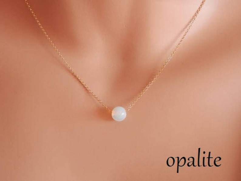 Bridesmaid Gift Moonstone Necklace Gold Dainty Gold Necklace Etsy