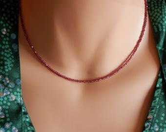 natural Ruby Necklace, personalized mothers gift,  July Birthstone