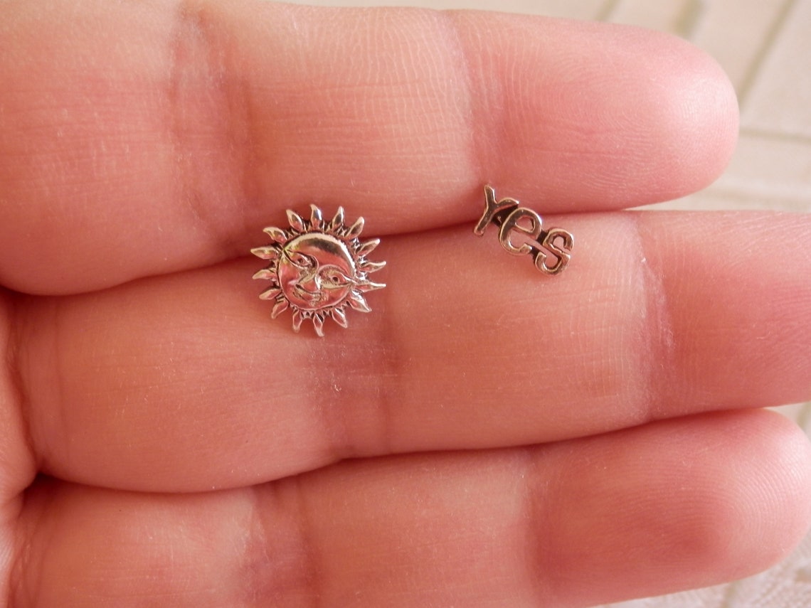 Orecchini E Collana Sole E Luna In Argento Antico - Set Gioielli Vintage Con Pietra Di Luna Per Donna - Foto 7