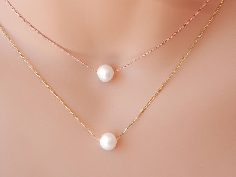 white pearl necklace bridesmaids gift image 5