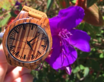 Personalized Bamboo Wood Watch: Engraved Husband, Dad, Boyfriend Gift