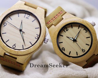 Personalized/Engraved His & Her Wooden Watches, Wedding Gift, Gift for Couple,Anniversary Gift, wedding gifts, Christmas Gift for Couples