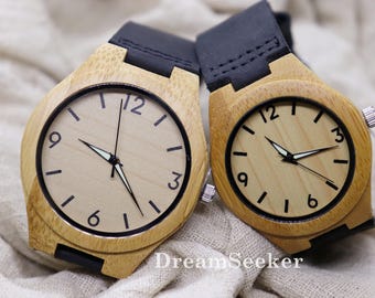 Personnalisé / Gravé His & Ses montres en bois, cadeau de mariage, cadeau pour le couple, cadeau d’anniversaire, cadeaux de mariage, cadeau de Noël pour les couples