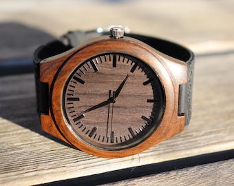 Holiday Sale! Fathers day gift,Husband & Parents of the Bride Gift, Engraved Wood Watch for Dad, Groomsmen Watches,Anniversary Birthday Gift