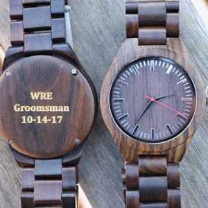Personalized Engraved Wood Watch, Wooden Watch for Men, 5th Anniversary Gifts for Him, Husband Gift, Boyfriend Gift, Birthday Gifts for Him