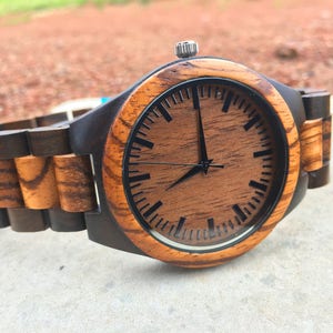 Engraved Wood Watch: Father of the Bride Gift, Anniversary Birthday