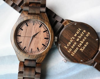 Groomsmen Gift, Mens Engraved Wooden Watch, Fathers Day Gift, Husband Gift, Boyfriend Gift, Mens Wood Watch, Mens Gift, Father Gift