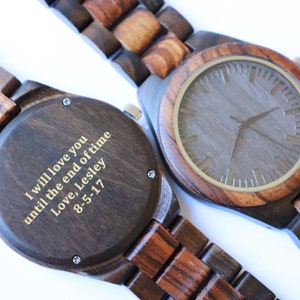 Gifts for Him, Wooden Watch, Husband Gift, Boyfriend Gift, Mens Wood Watches, Groomsmen Gifts,wood watch for him, Thanks giving sale image 2