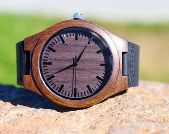 Graduation Sale!  Engraved Wood Watch for Man, Groomsmen Watches,Anniversary Birthday Gift, Thanks giving sale!