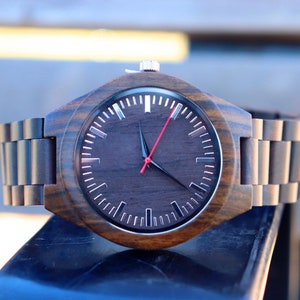 Personalized Engraved Wood Watch, Wooden Watch for Men, 5th Anniversary Gifts for Him, Husband Gift, Boyfriend Gift, Birthday Gifts for Him