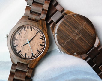 Personalised wood watch, Engraved Wood Watch, Groom Gift, Father of the Bride Gift, Groomsmen Watches, Anniversary Gift