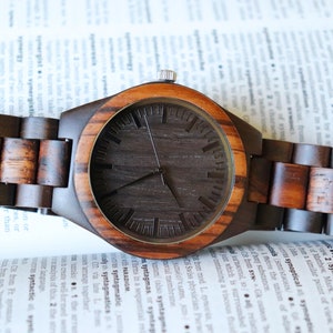 Gifts for Him, Wooden Watch, Husband Gift, Boyfriend Gift, Mens Wood Watches, Groomsmen Gifts,wood watch for him, Thanks giving sale image 4