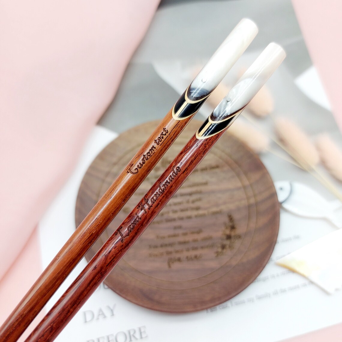 Personalized Wooden Chopstick Customize Name Japanese With Etsy