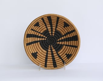 Kara African Wall Basket, Rwanda baskets, African Woven basket,  Black and Brown