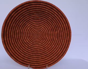 16" African Woven Basket: Rwanda Sisal Wall Decor