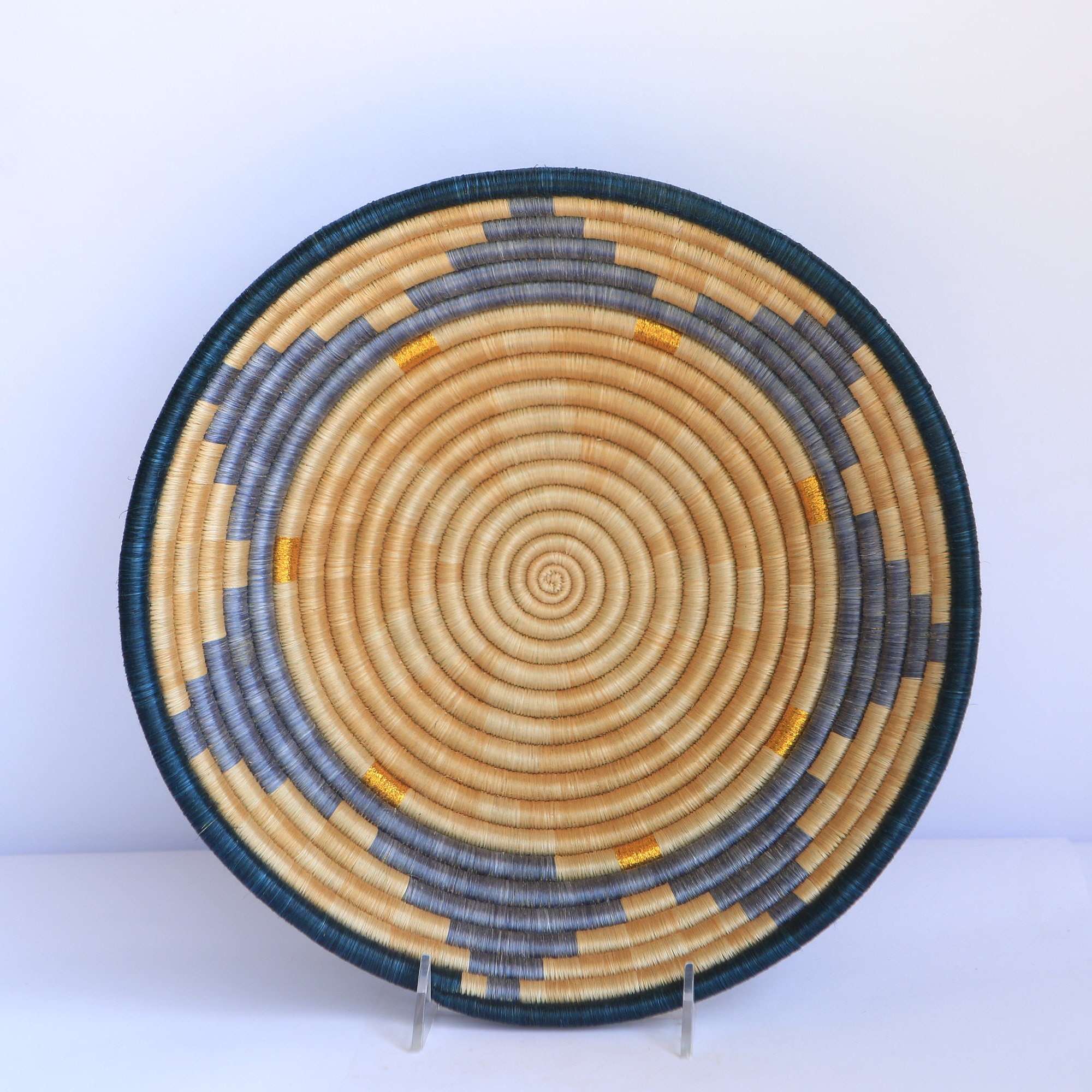 Set of Three African Baskets for Wall Hanging. Rwanda Baskets Etsy