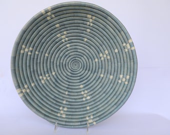 African basket, Woven Wall basket, Sisal Basket, Woven Wall basket, African Basket, Rwanda Basket, Muto. Blue